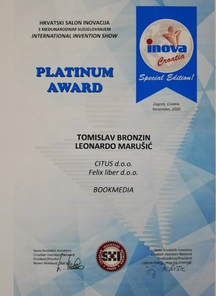 Platinum Award, INOVA Croatia, 2020.
