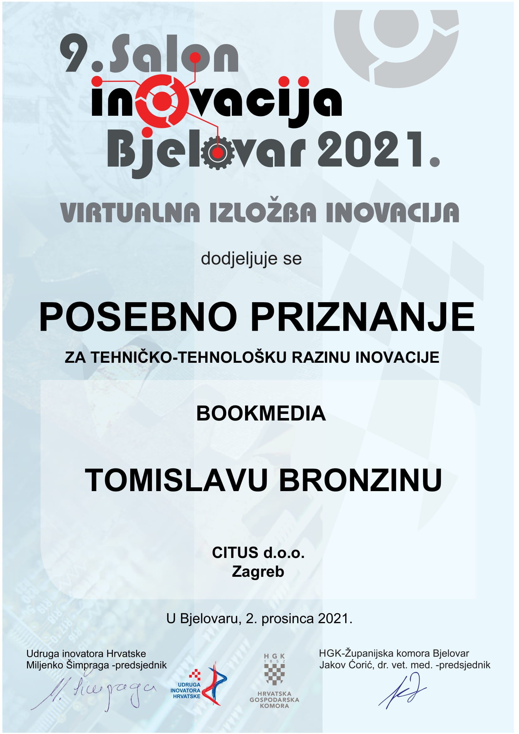 Bookmedia 9th Salon of Innovation Bjelovar 2021., Hrvatska